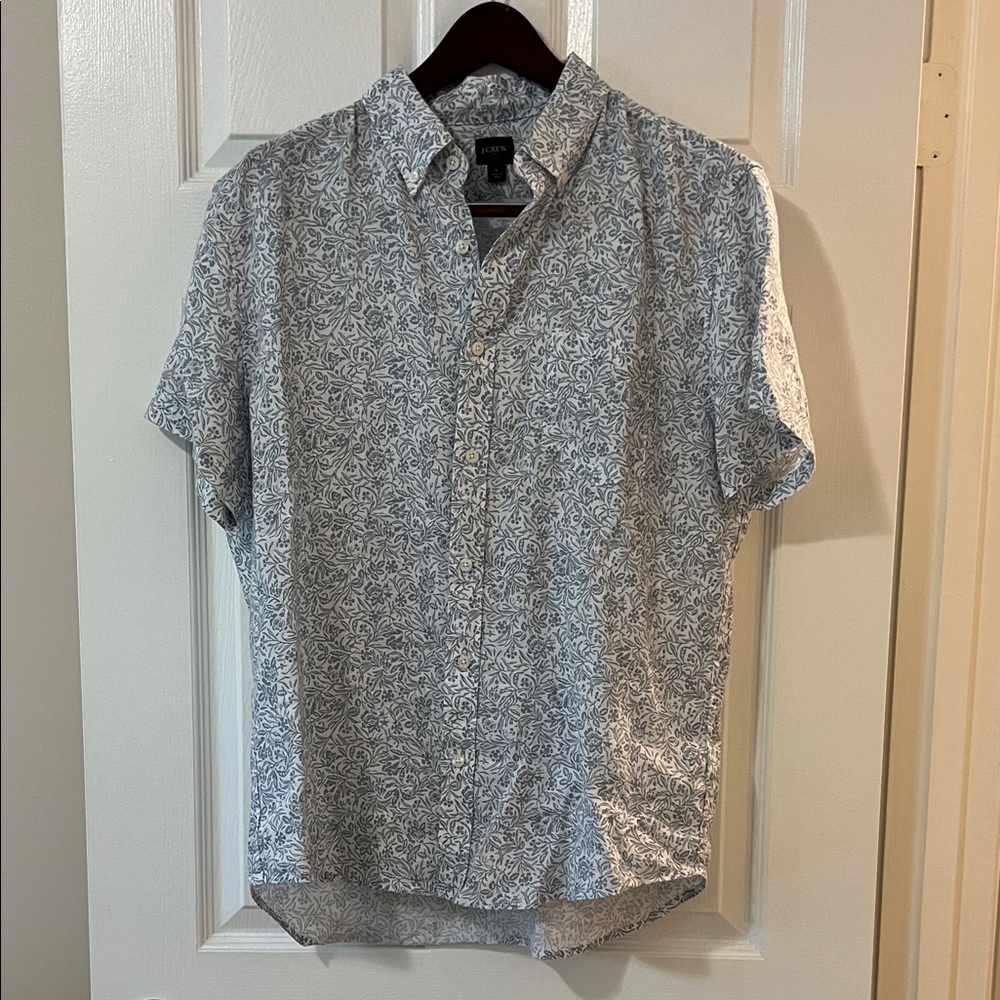 J. Crew White and Blue Button Down Shirt